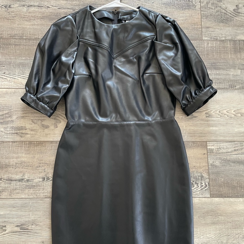 H&M Faux leather dress in black